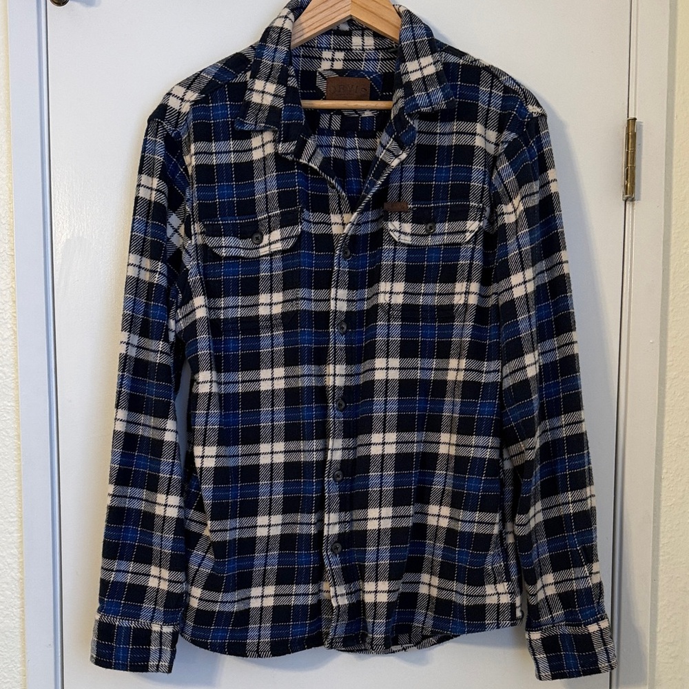 Orovis Blue and White Plaid Men's Shacket